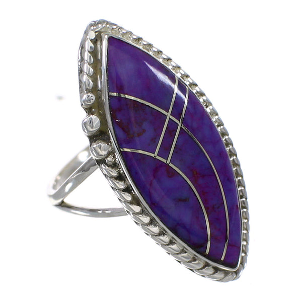 Magenta Turquoise And Genuine Sterling Silver Southwestern Ring Size 6 YX87849